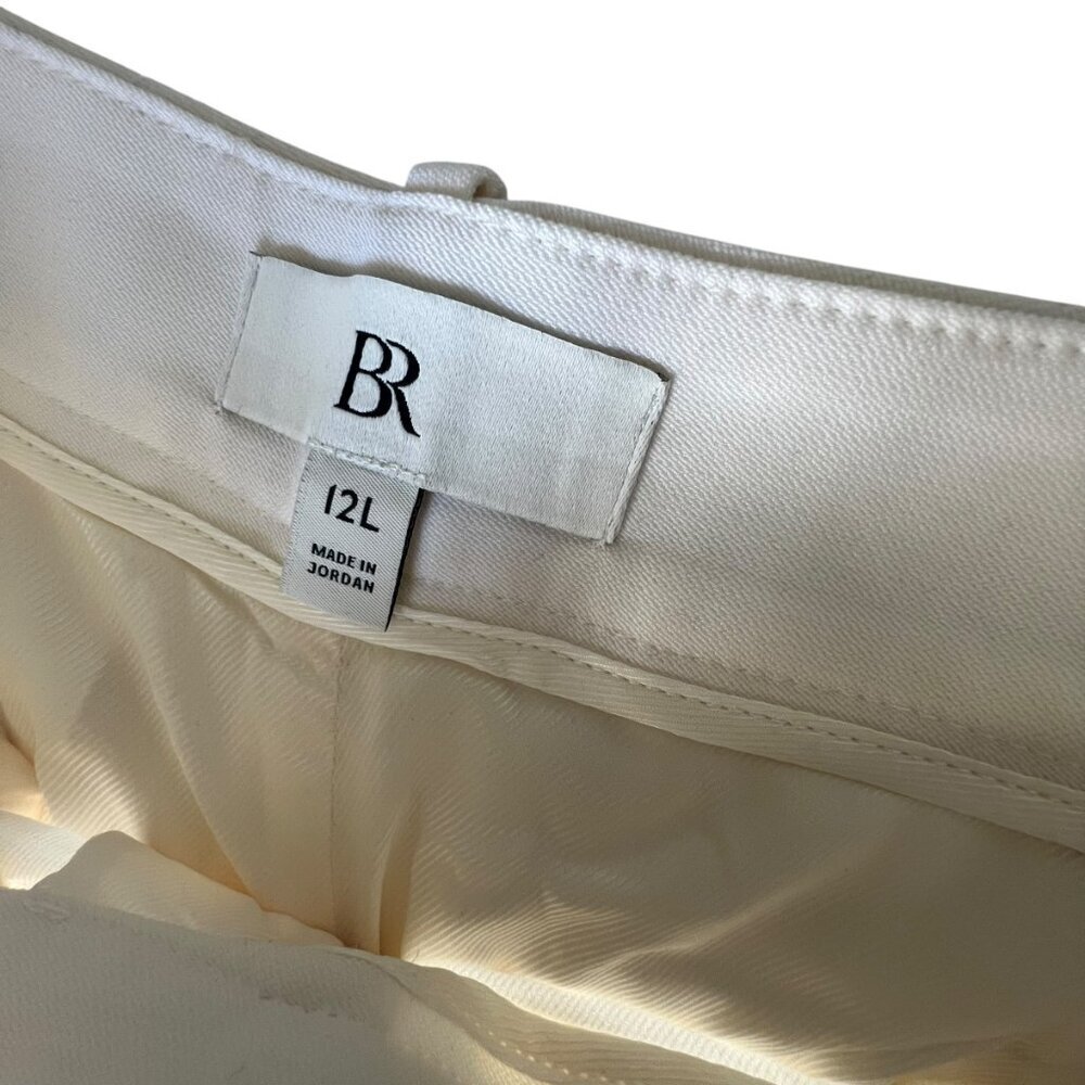 Banana Republic Off-White Barathea Italian Wool Tapered Pant Size 12 Long - Picture 15 of 16